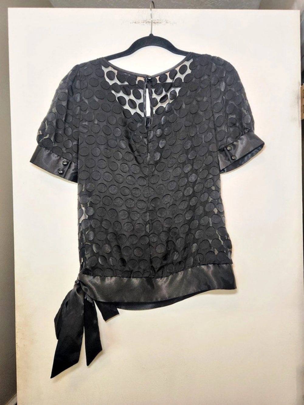 Takara Style 402154T1 Polka Dot Blouse in Black Size Medium